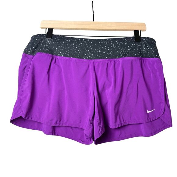 Nike Running Purple Athletic Shorts Elastic Waistband Jogging Workout Gym Size L - Picture 1 of 14